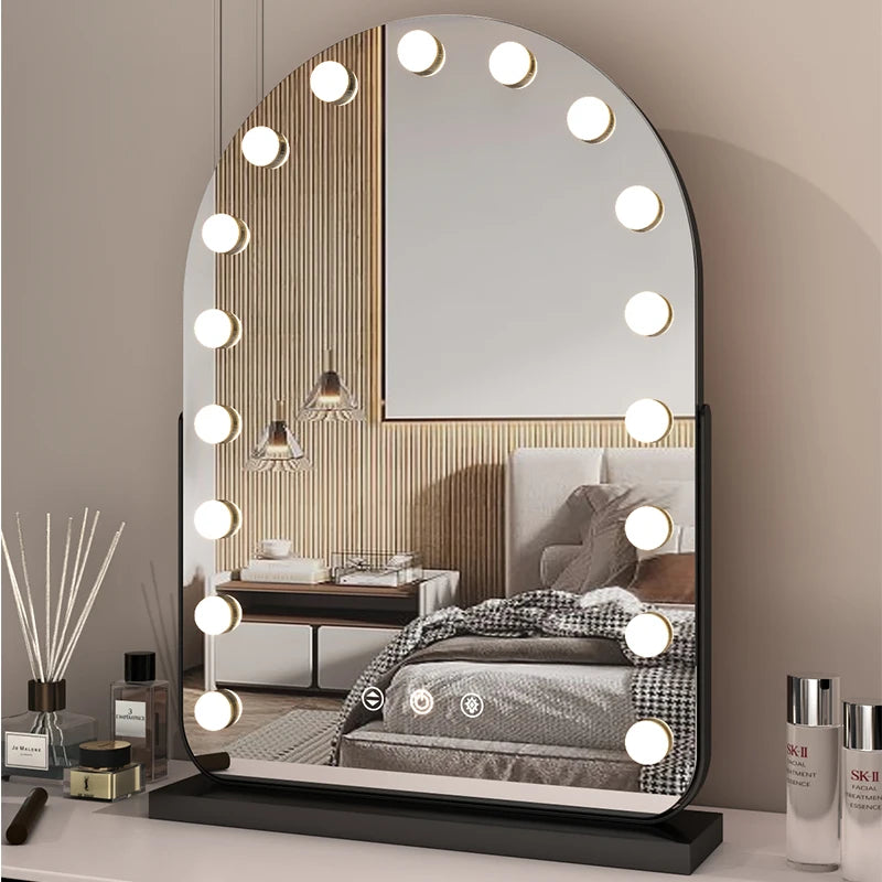 EJVS™ Arched LED Makeup Mirror – 10x Magnification