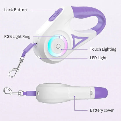 EJVS™  LED Retractable Pets Leash with Light  - 3m 5m roulette