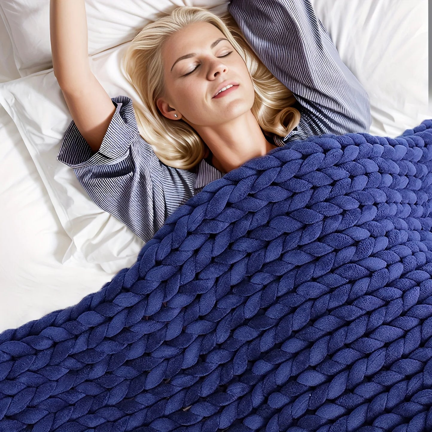EJVS™ Handmade Chunky Knit Weighted Blanket