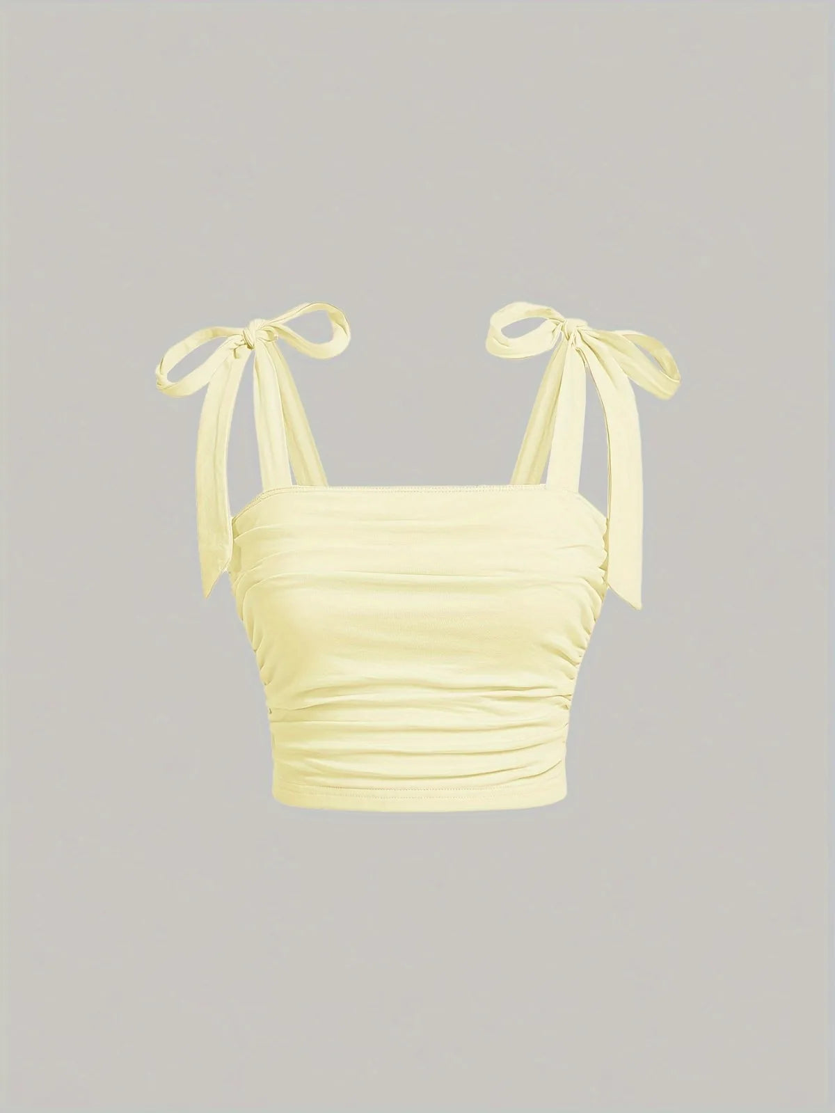 EJVS™ Tie Shoulder Ruched Crop Top