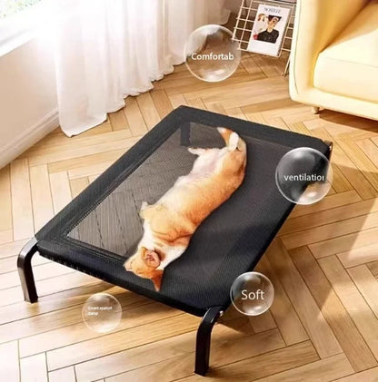EJVS™  Breathable Dog Bed Summer Camping Cot for Large Dogs Elevated Pet Sleeping Kennel with Removable Washable Sofa Cushion Mat