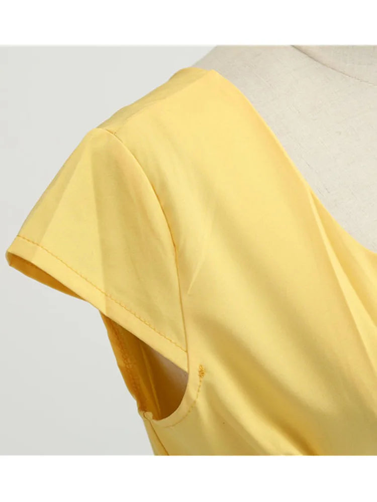 EJVS™ Retro Party Office Midi Dress