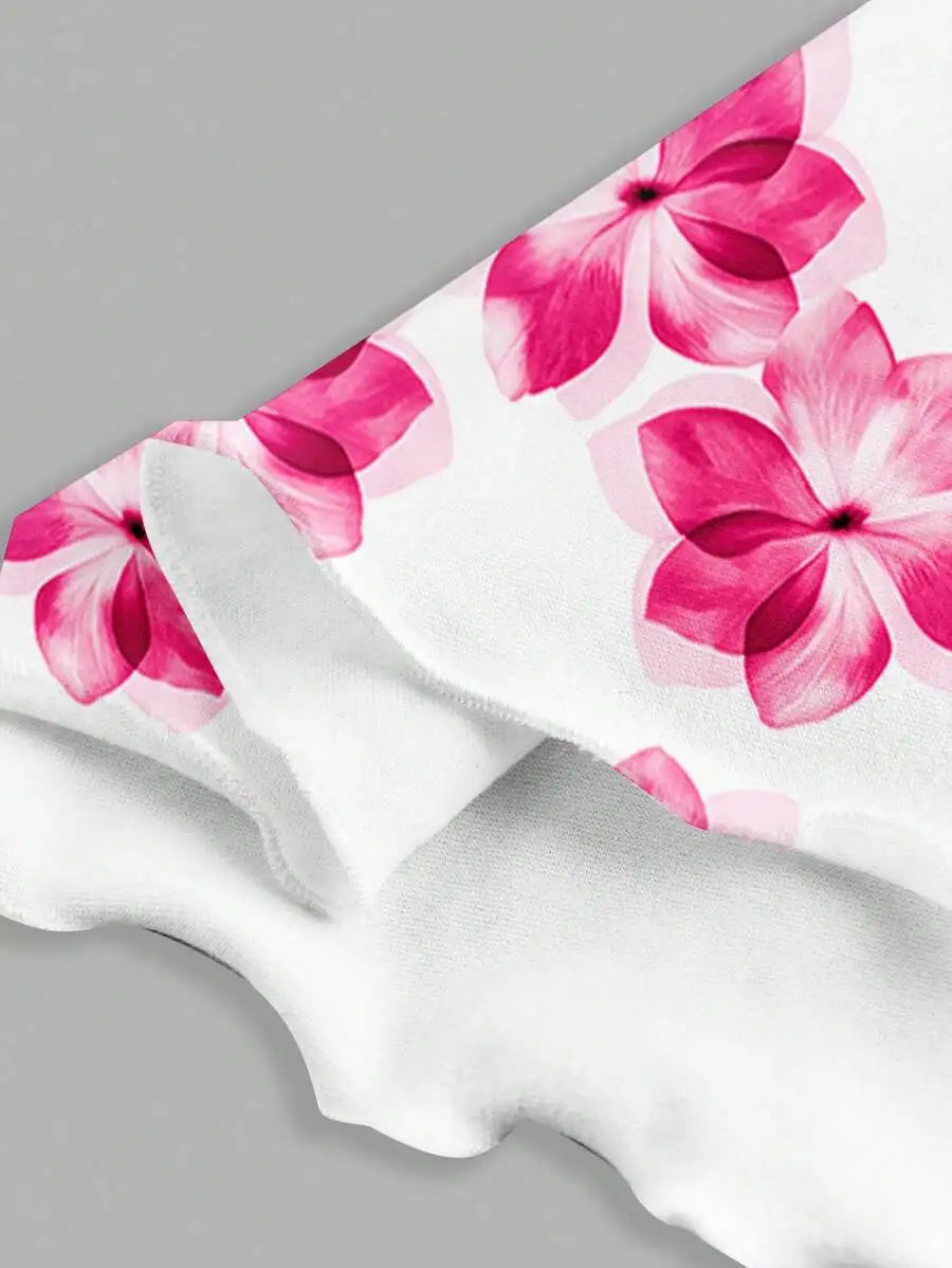 EJVS™  Floral Print Knit Mini Dress