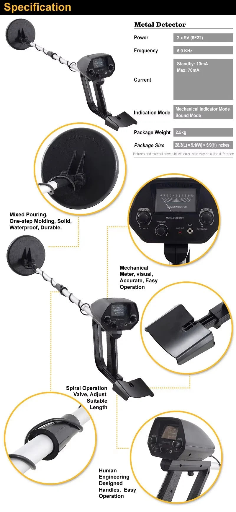 EJVS™  Metal Detector High Accuracy Professional - Waterproof Search Coil