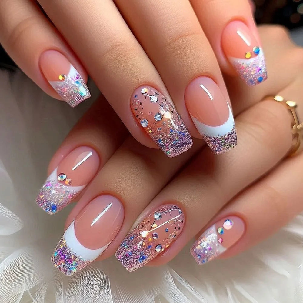 EJVS™  24Pcs Shimmery Manicure Tips