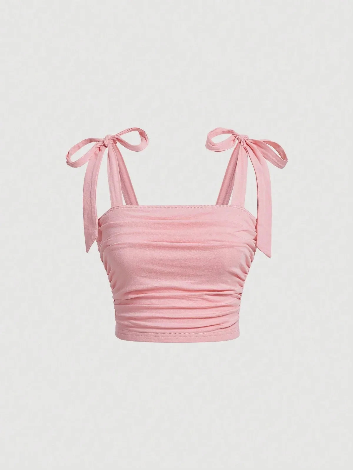 EJVS™ Tie Shoulder Ruched Crop Top
