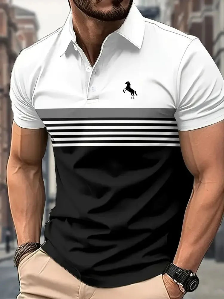 EJVS™ 3D Horse Print Golf Shirt
