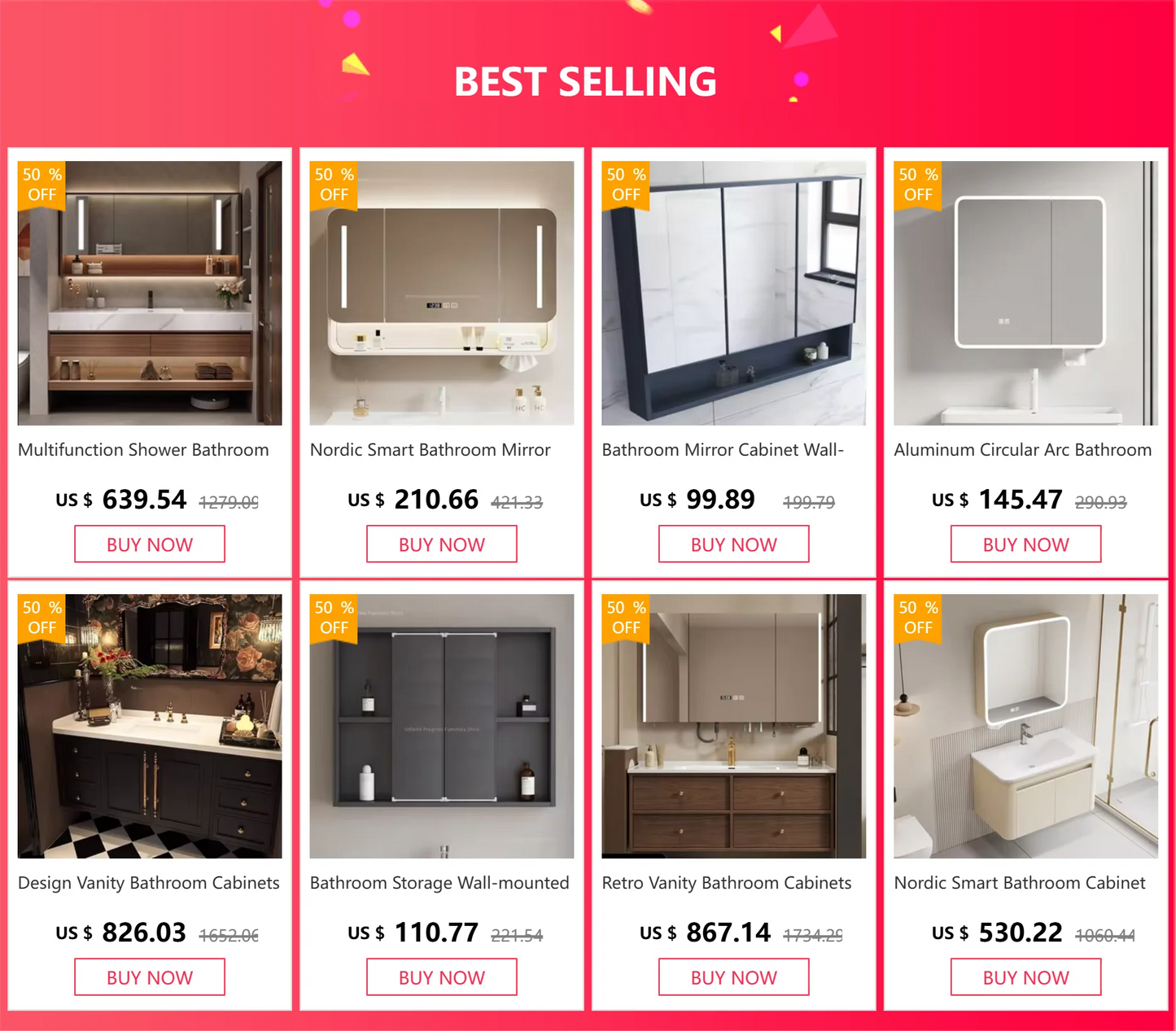 EJVS™ Arc Smart Bathroom Mirror Cabinet