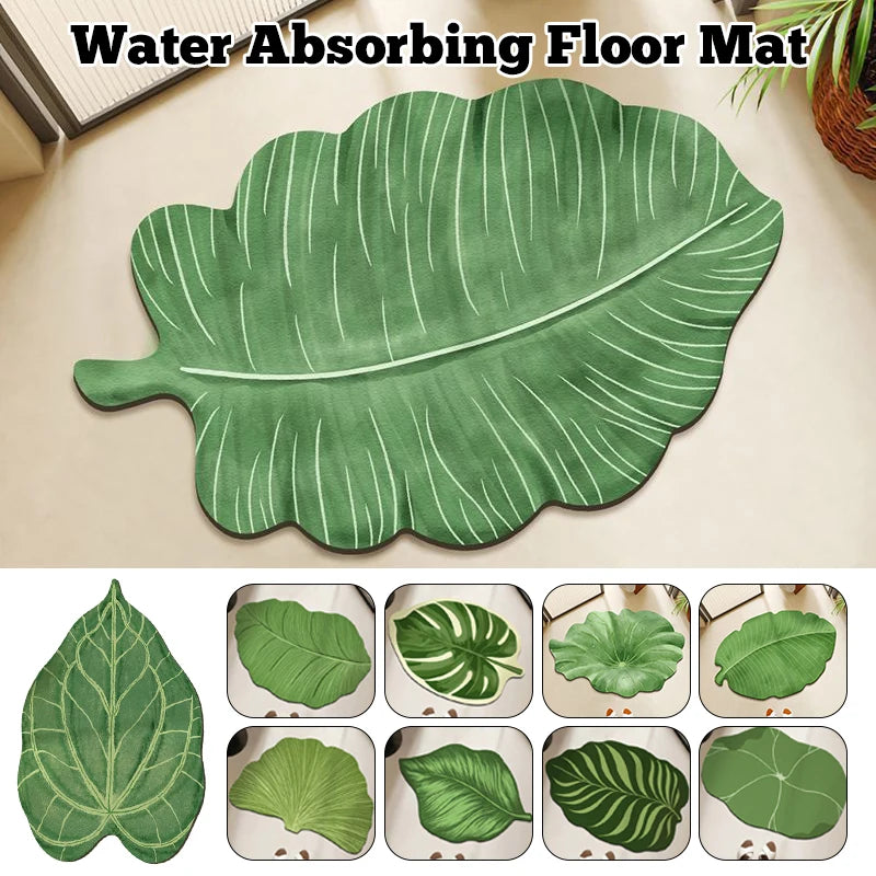 EJVS™ Leaf Diatomite Shower Rug