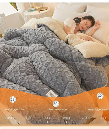 EJVS™ High End Thickened Winter Warm Blankets for Beds Artificial Lamb