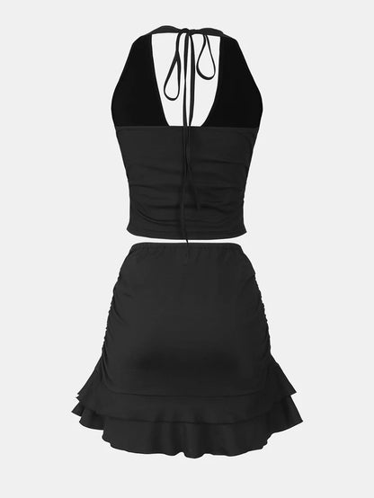 EJVS™  Short Skirt Two-Piece Polyester Suit