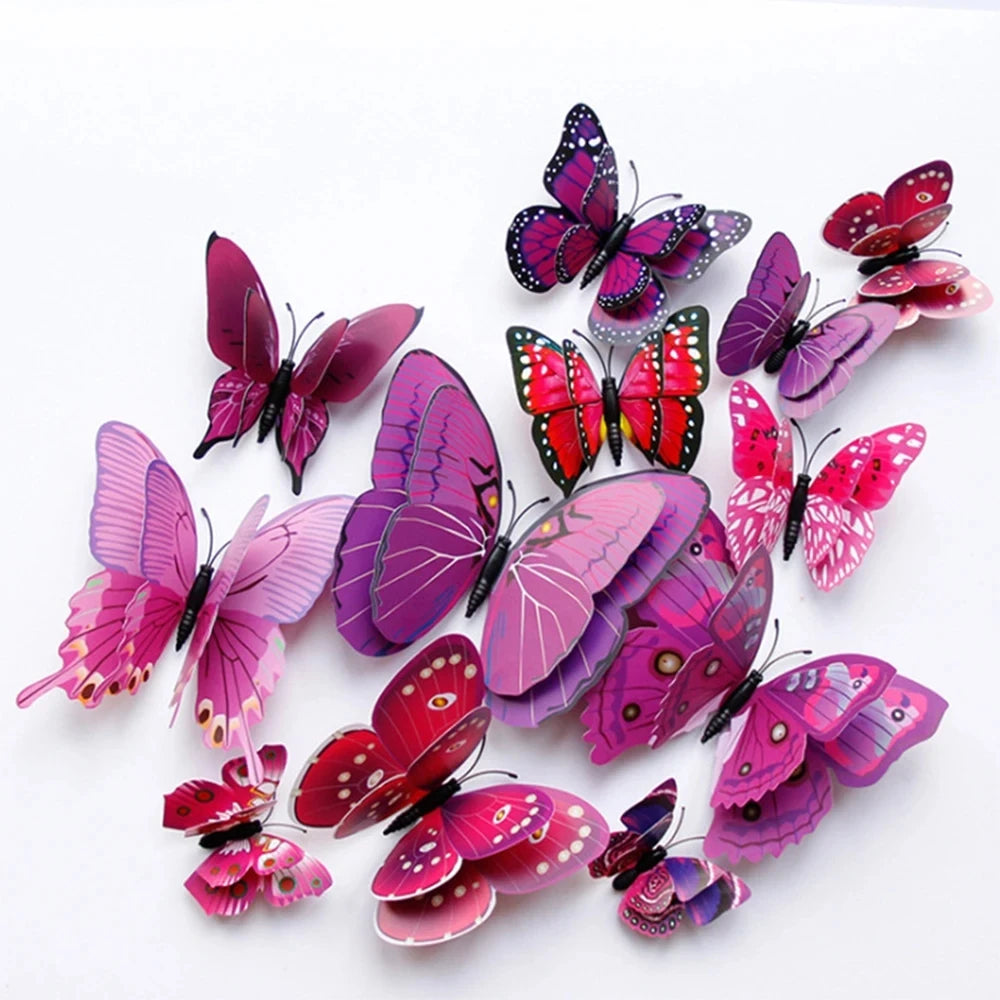 EJVS™  12Pcs 3D Colorful Butterfly Wall Stickers