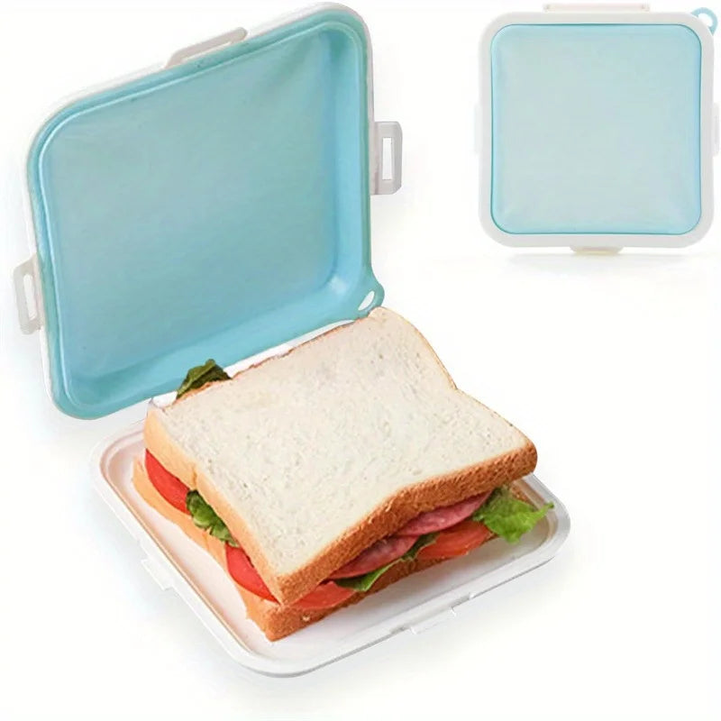 EJVS™ Sandwich Containers Silicone Sandwich Storage Box for Lunch