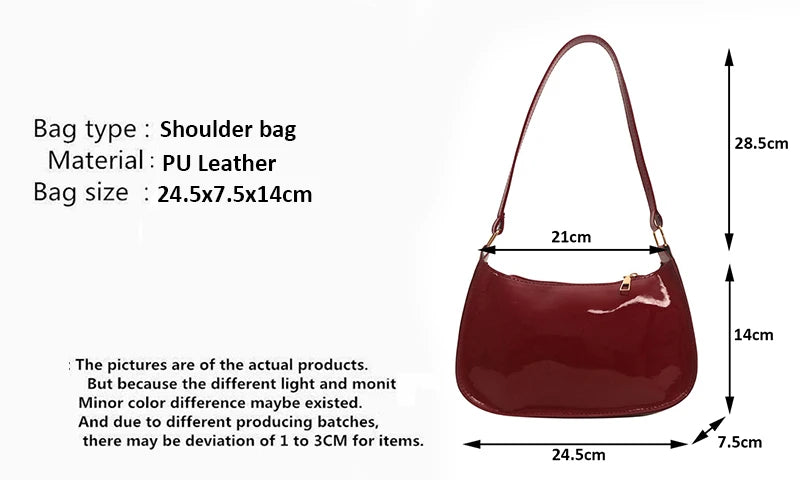 EJVS™  Women's PU Leather Handbag Shoulder Underarm Bag