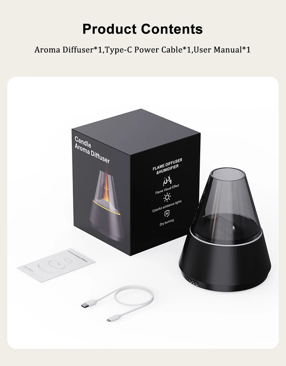 EJVS™ Flame Essential Oil Diffuser Aromatherapy Humidifier