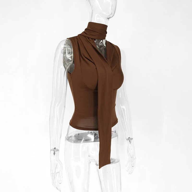 EJVS™  Women Sexy Sleeveless V-Neck Lady Top Fashion Bandage