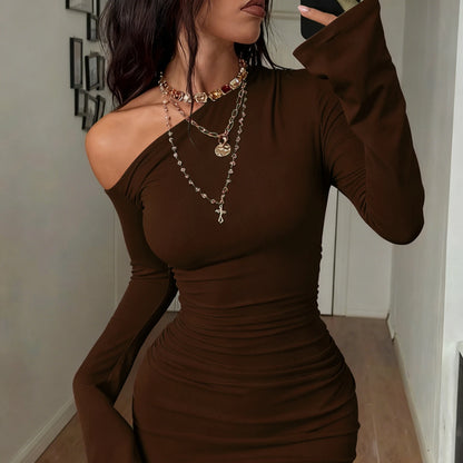 EJVS™ Dulzura Inclined Shoulder Mini Dress