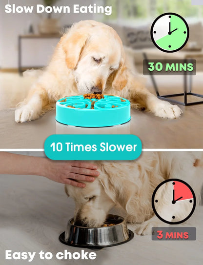 EJVS™  Pet Non Slip Anti-Gulping Slower Food Feeding Dishes