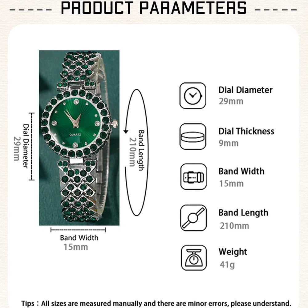 EJVS™  Rhinestone WristWatch Luxury Jewelry Set