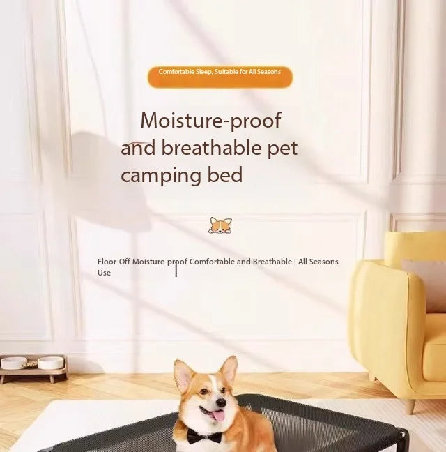 EJVS™  Breathable Dog Bed Summer Camping Cot for Large Dogs Elevated Pet Sleeping Kennel with Removable Washable Sofa Cushion Mat