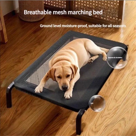 EJVS™  Breathable Dog Bed Summer Camping Cot for Large Dogs Elevated Pet Sleeping Kennel with Removable Washable Sofa Cushion Mat