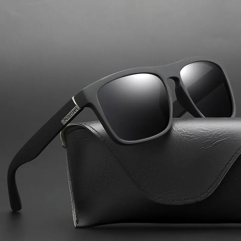 EJVS™  Fashion Square Polarized Sunglasses Men Vintage Plastic Male Sun Glasses Women Stylish Black Sport Shades UV400