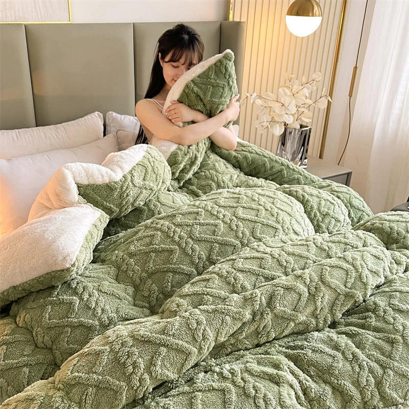 EJVS™ High End Thickened Winter Warm Blankets for Beds Artificial Lamb