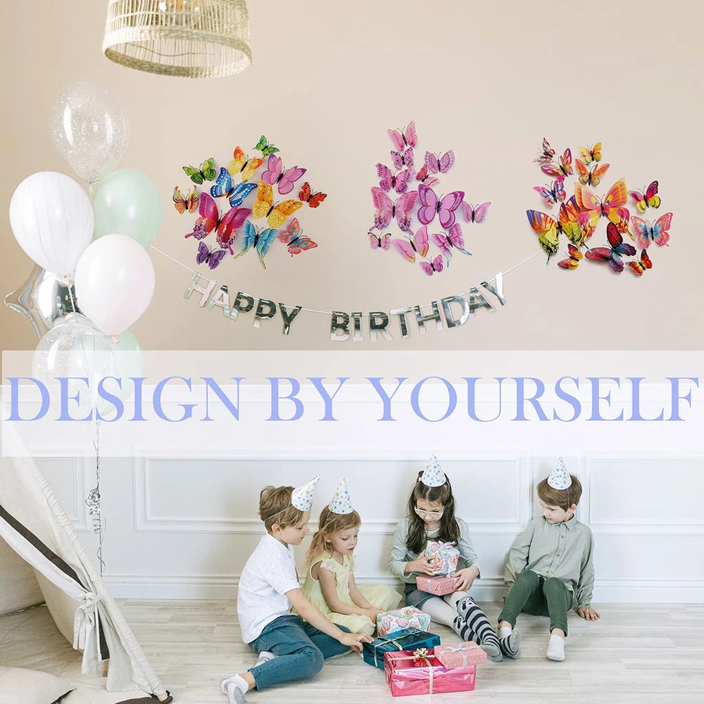 EJVS™  12Pcs 3D Colorful Butterfly Wall Stickers