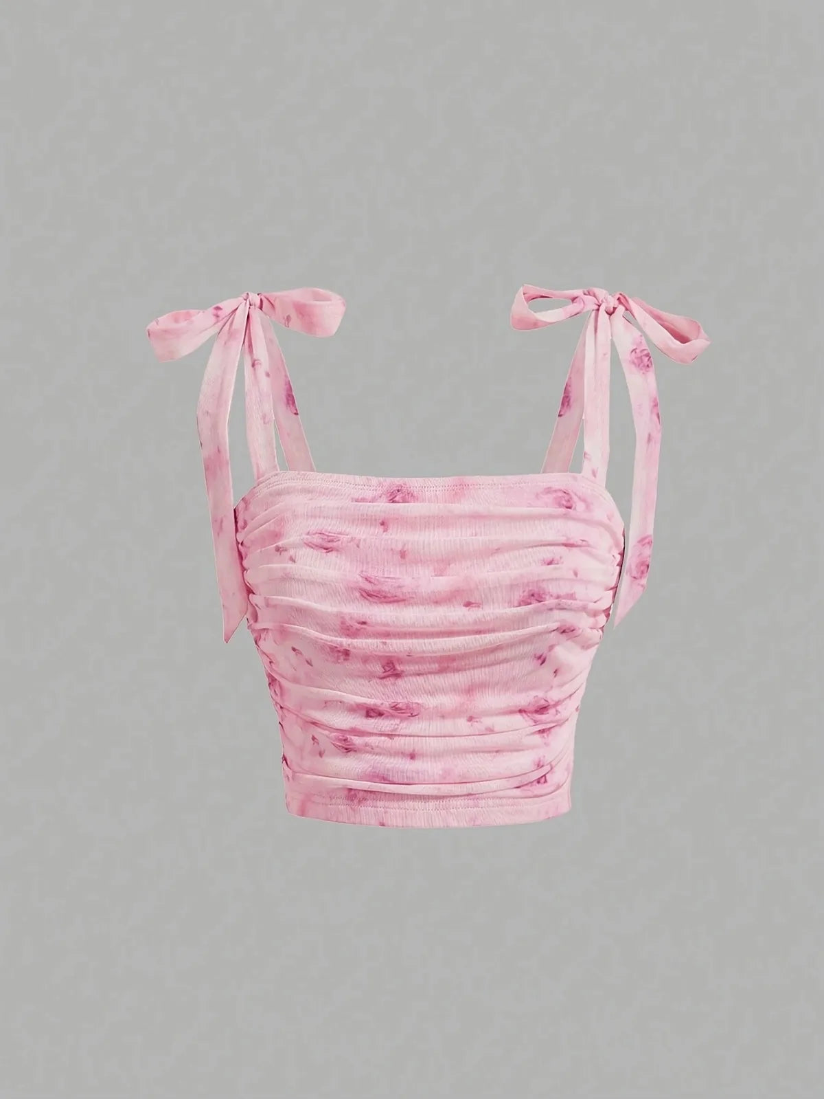 EJVS™ Tie Shoulder Ruched Crop Top