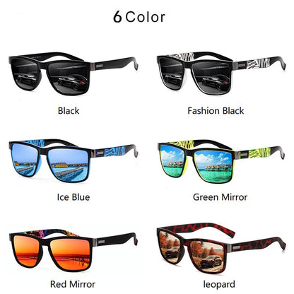 EJVS™  Fashion Vintage Eyewear ﻿Pattern Square  Sunglasses Men Women Fishing Driving Man Luxury Brand Designer Sun Glasses