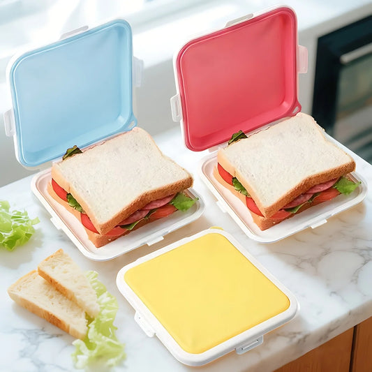 EJVS™ Sandwich Containers Silicone Sandwich Storage Box for Lunch