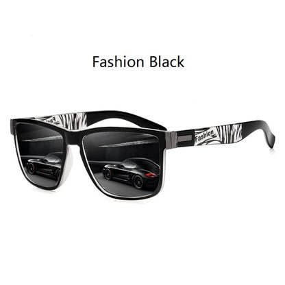EJVS™  Fashion Vintage Eyewear ﻿Pattern Square  Sunglasses Men Women Fishing Driving Man Luxury Brand Designer Sun Glasses