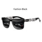 EJVS™  Fashion Vintage Eyewear ﻿Pattern Square  Sunglasses Men Women Fishing Driving Man Luxury Brand Designer Sun Glasses