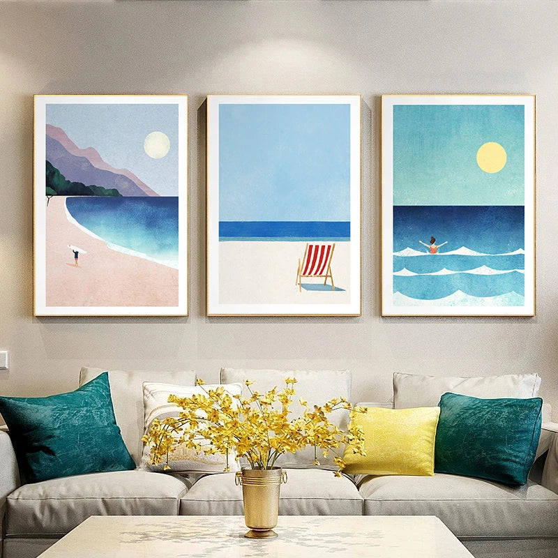EJVS™ Summer Beach Canvas Wall Art