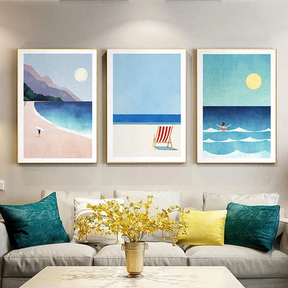 EJVS™ Summer Beach Canvas Wall Art