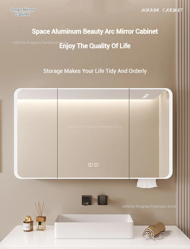 EJVS™ Arc Smart Bathroom Mirror Cabinet