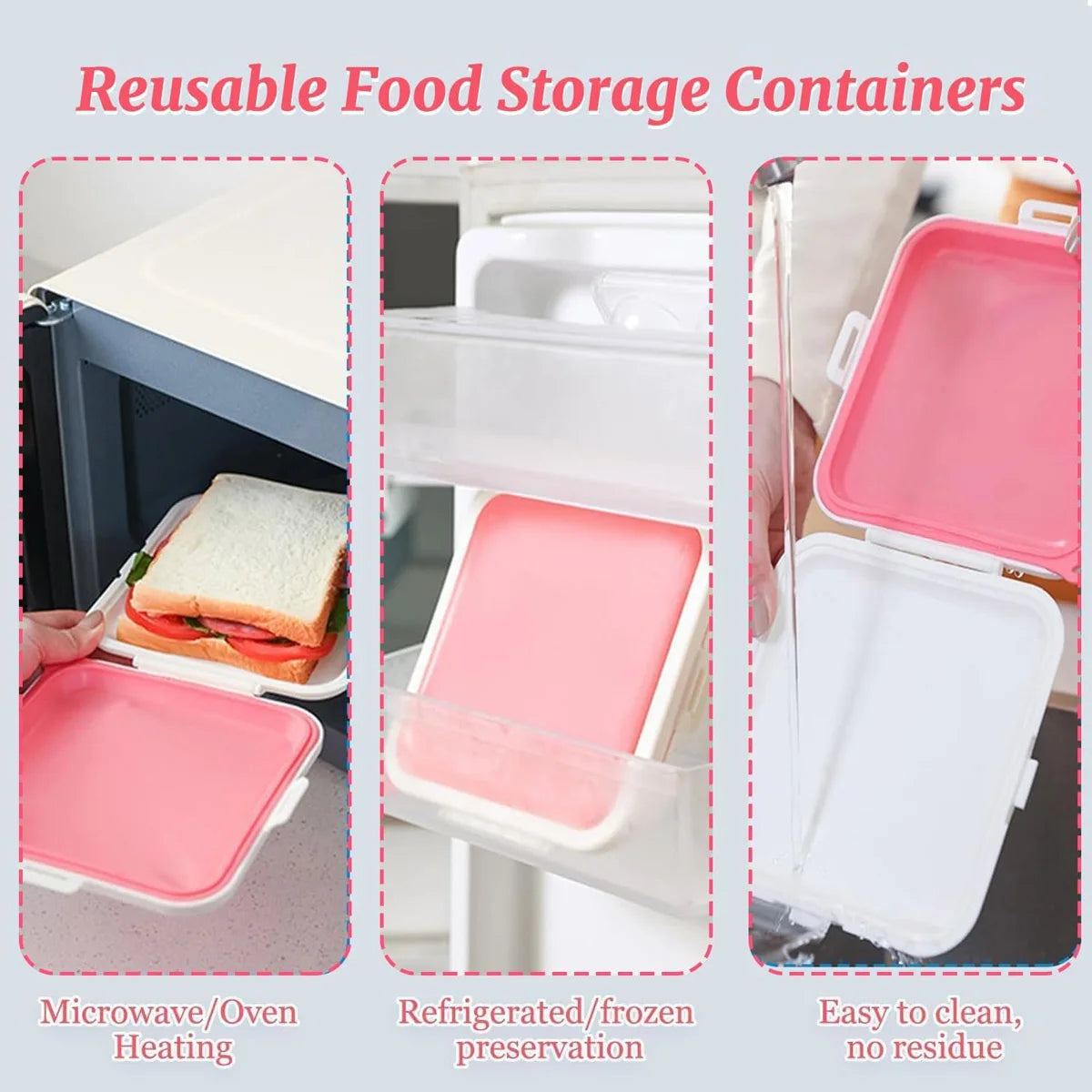 EJVS™ Sandwich Containers Silicone Sandwich Storage Box for Lunch
