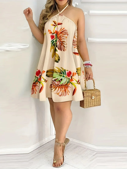 EJVS™ Sexy Sleeveless Backless Floral Sundress