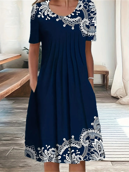 EJVS™  Plus Size Elegant Women Dress Loose Casual Dress