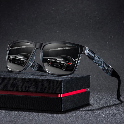 EJVS™  Fashion Vintage Eyewear ﻿Pattern Square  Sunglasses Men Women Fishing Driving Man Luxury Brand Designer Sun Glasses