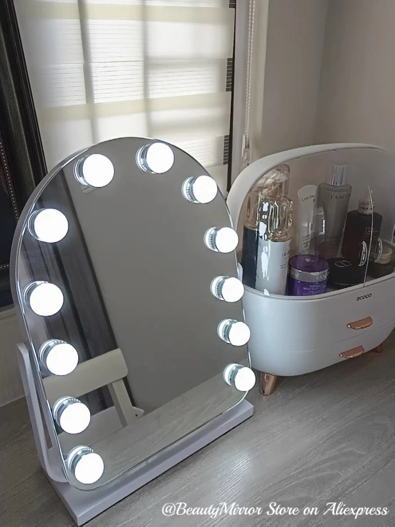 EJVS™ Arched LED Makeup Mirror – 10x Magnification