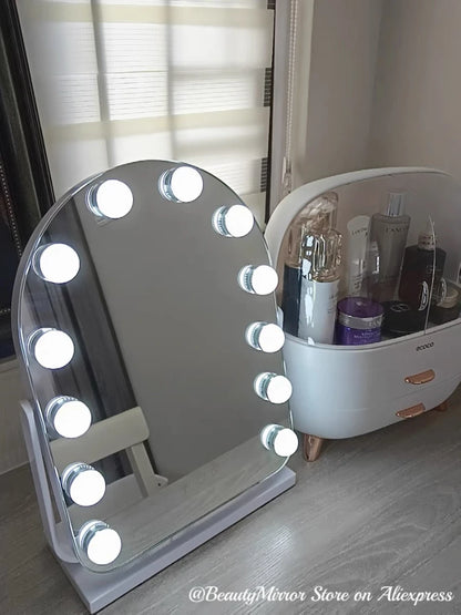 EJVS™ Arched LED Makeup Mirror – 10x Magnification