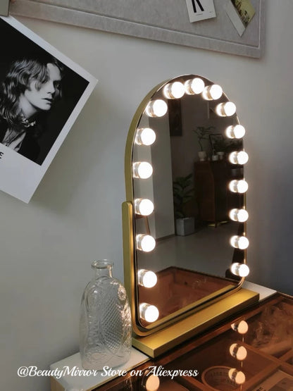 EJVS™ Arched LED Makeup Mirror – 10x Magnification