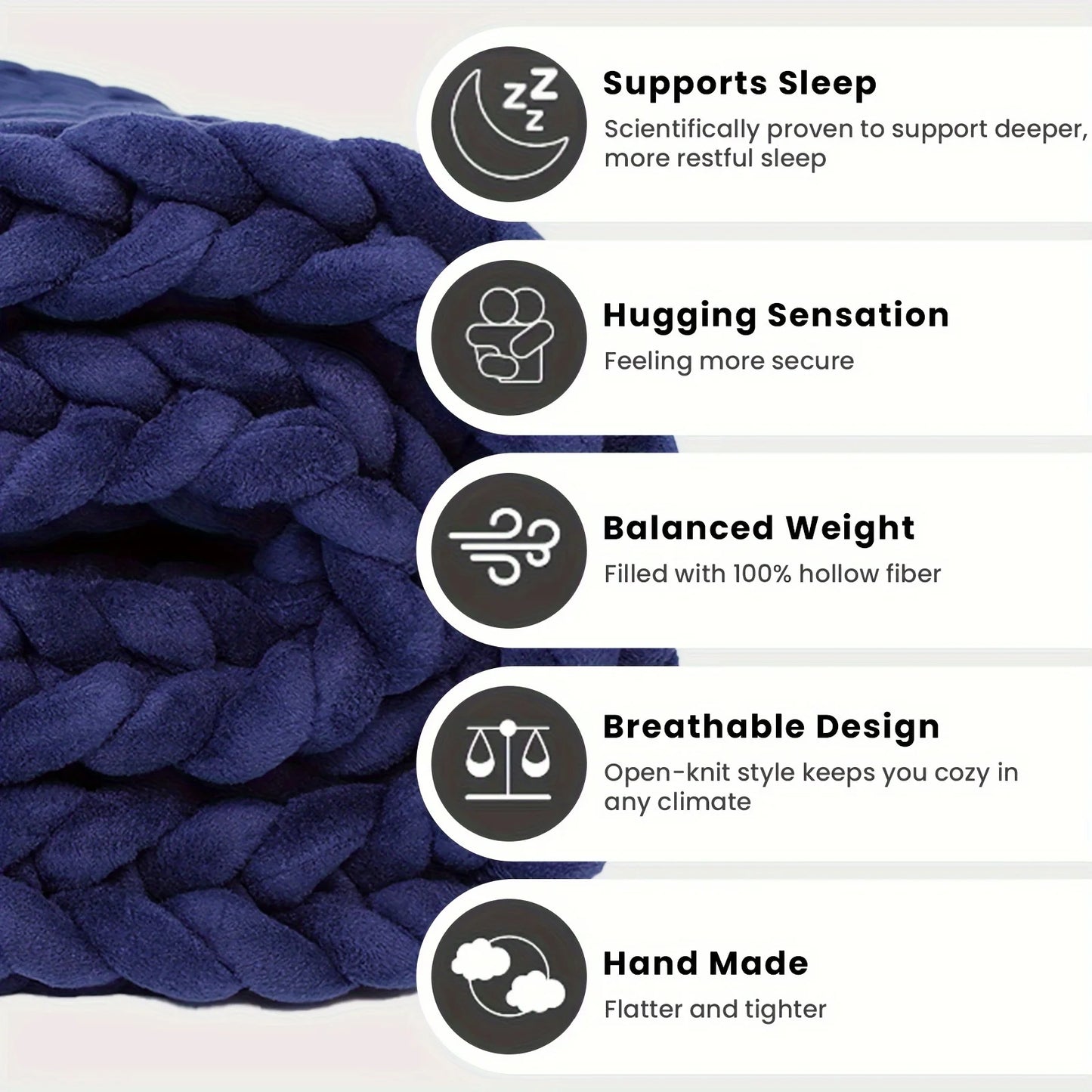 EJVS™ Handmade Chunky Knit Weighted Blanket