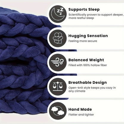 EJVS™ Handmade Chunky Knit Weighted Blanket