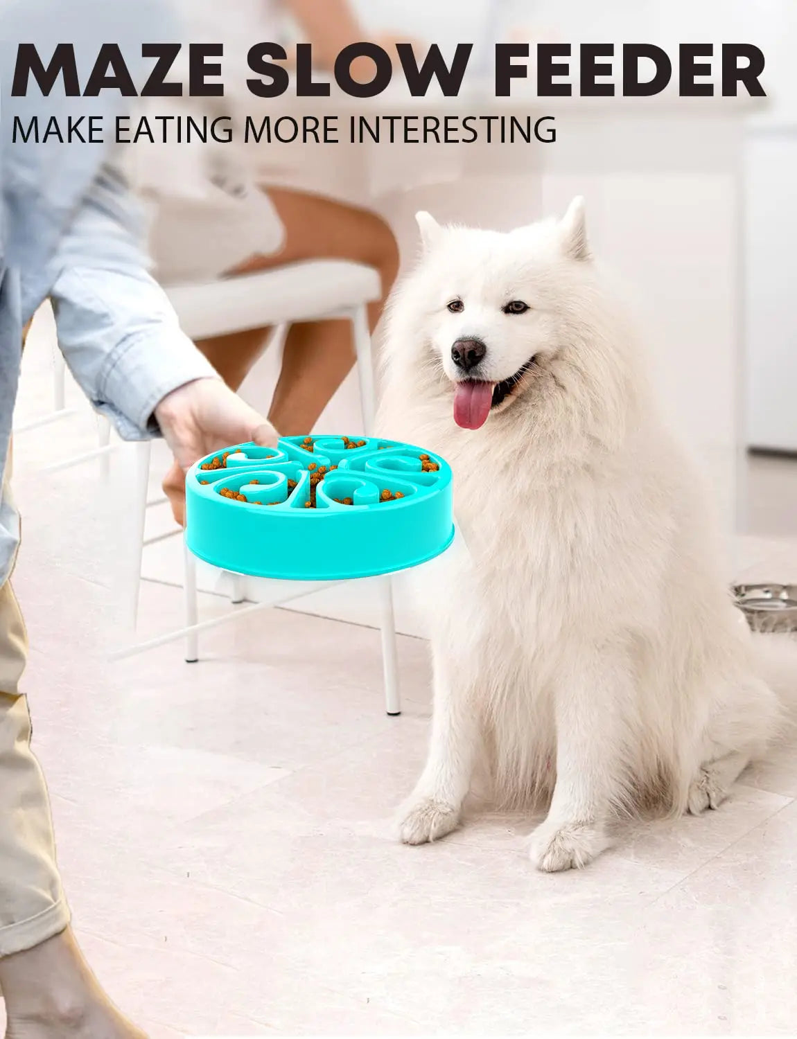 EJVS™  Pet Non Slip Anti-Gulping Slower Food Feeding Dishes