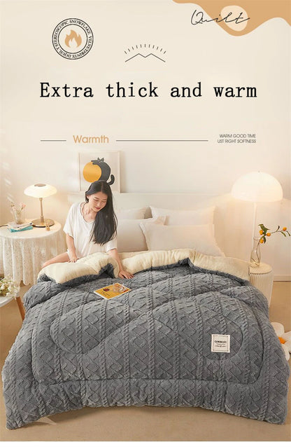 EJVS™ High End Thickened Winter Warm Blankets for Beds Artificial Lamb