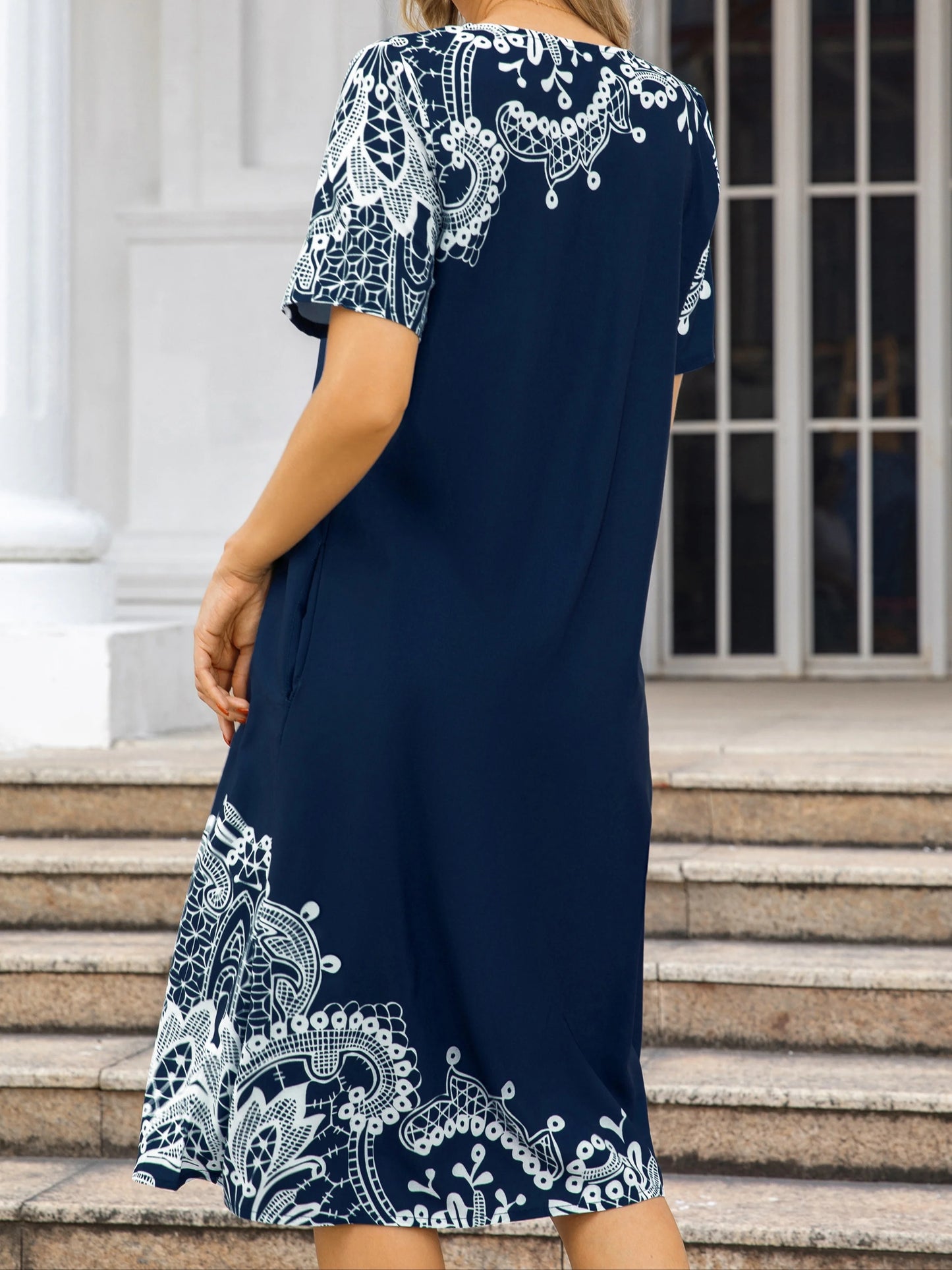 EJVS™  Plus Size Elegant Women Dress Loose Casual Dress