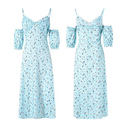 EJVS™ Elegant Floral Print Split Dress