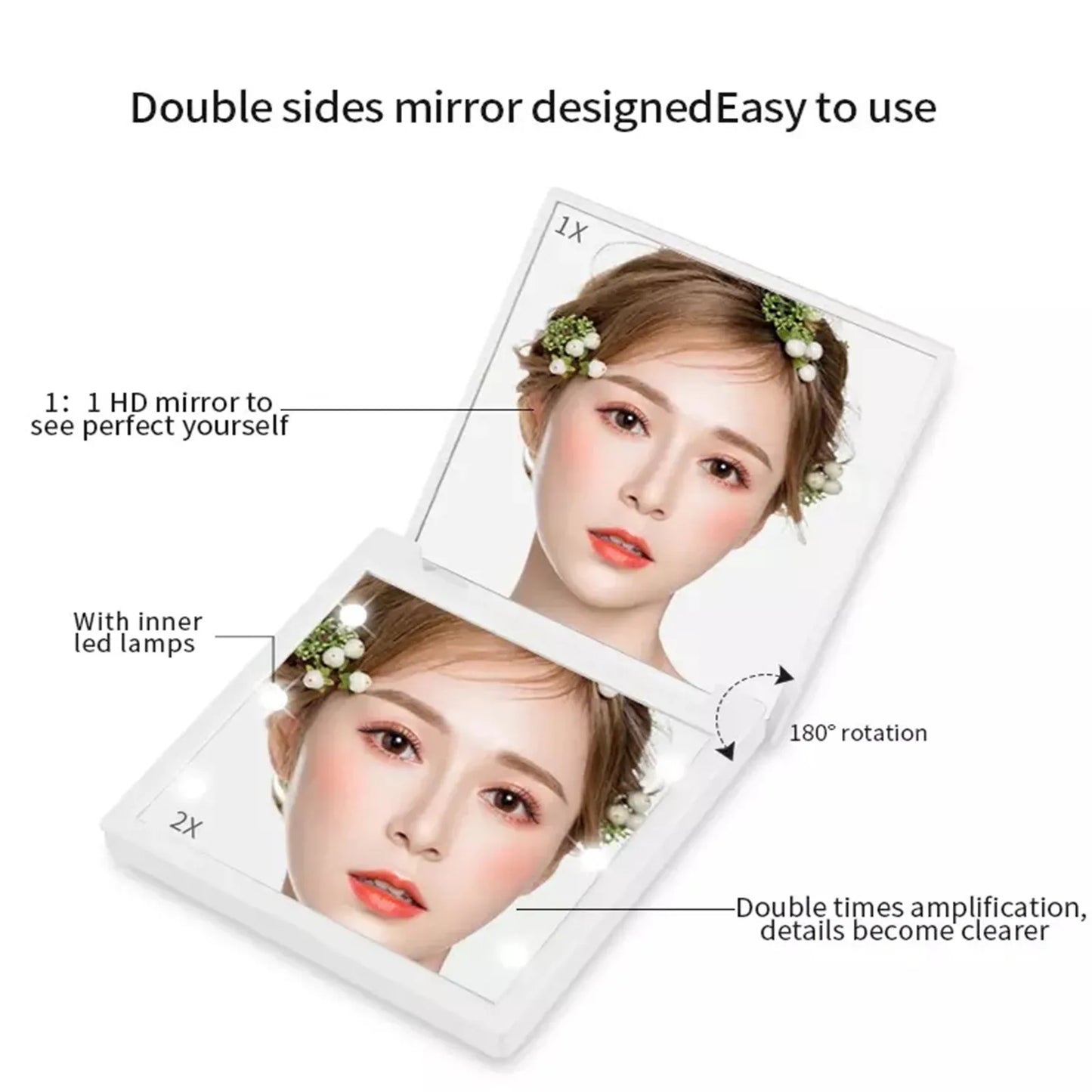 EJVS™ 6-LED Foldable Makeup Mirror